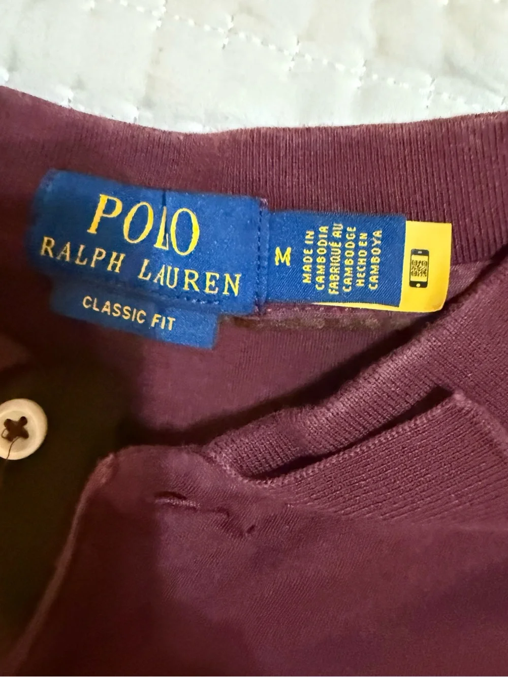 Ralph Lauren Long-Sleeve Polo Shirt in Burgundy with Gold Pony